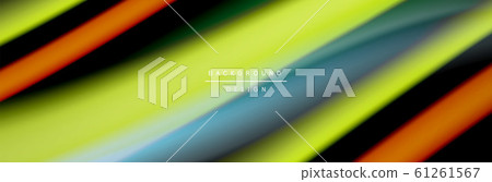 Сolorful flow poster. Wave liquid lines and shapes in black color background. Vector Illustration 61261567