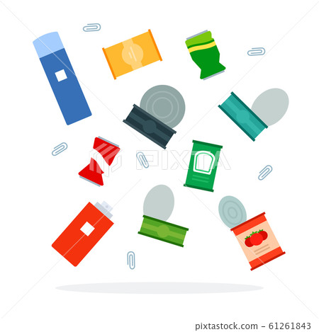 Metal waste for trash sorting vector flat isolated 61261843