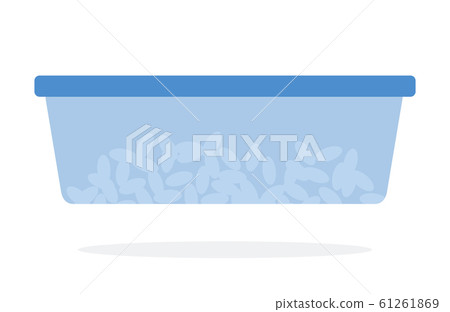 White beans at the plastic container flat isolated White beans at the plastic container flat isolated 61261869