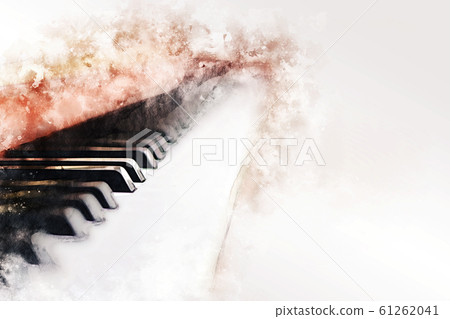 Abstract Colorful Piano Keyboard On Watercolor Stock Illustration 61262041 Pixta