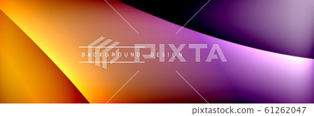 Flowing waves with 3d shadow effects and fluid gradients. Dynamic trendy abstract background. Vector Illustration 61262047