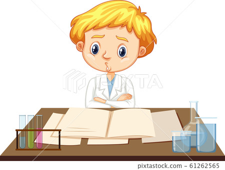 Male science student reading books Male science student reading books 61262565