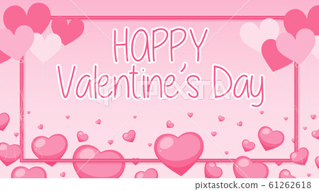 Valentine theme with pink hearts and frame - Stock Illustration ...