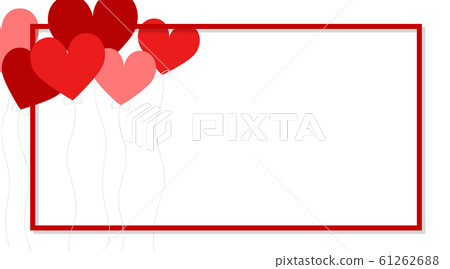 Valentine theme with heart balloons on the frame 61262688