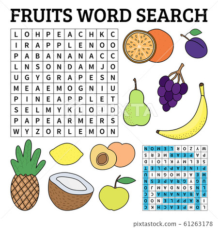 Fruits word search game for kids 61263178
