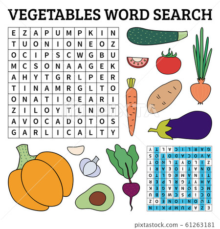 Vegetables word search game for kids Vegetables word search game for kids 61263181