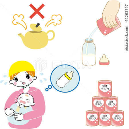 Disaster baby mother liquid milk baby bottle cry Disaster baby mother liquid milk baby bottle cry 61263597