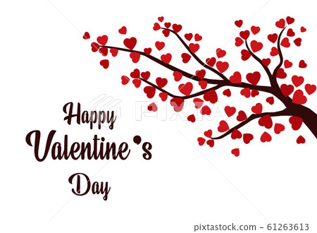 Happy Valentine's Day greeting card with heart Happy Valentine's Day greeting card with heart 61263613
