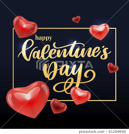 Valentine poster, card, label, banner letter 61269698