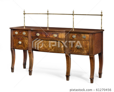 Sideboard mahogany dining serving table antique isolated 61270456