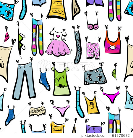 Clothes sketch, seamless pattern for your design Clothes sketch, seamless pattern for your design 61270682