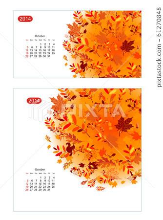 Floral Calendar 14 October Design For Two Stock Illustration