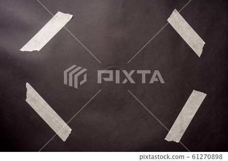 Set of white scotch tapes on black background. 61270898