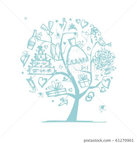 Wedding tree concept for your design 61270901