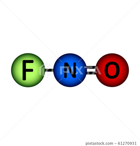 Nitrosyl fluoride molecule icon. 61270931