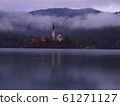 Lake Bled in Autumn-Church of the Assumption of the Virgin before Sunrise 61271127