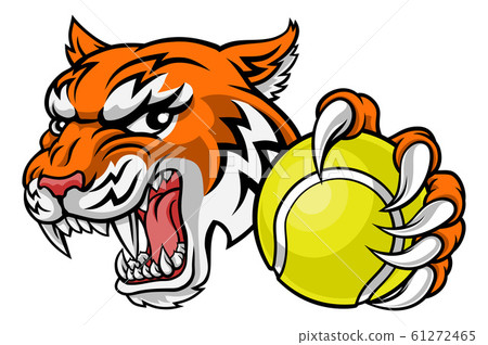 Tiger Tennis Player Animal Sports Mascot Tiger Tennis Player Animal Sports Mascot 61272465