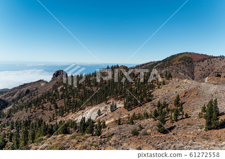 Beautiful panorama of nature above the clouds on the island of Tenerife 61272558