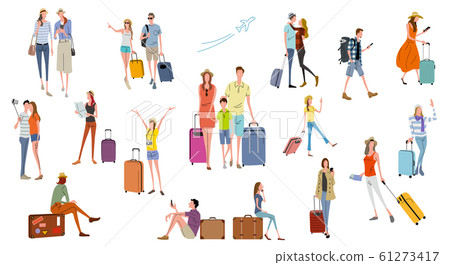 Illustration material: people, travel, vacation, lifestyle 61273417