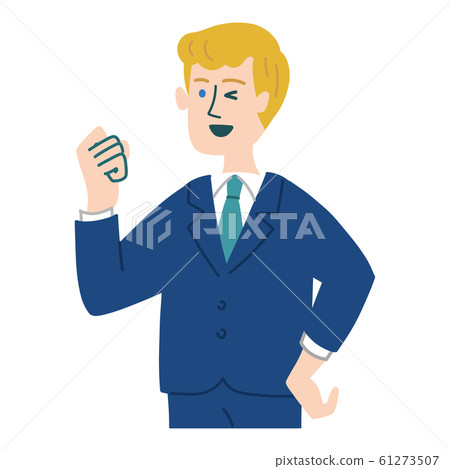 西裝男人外國人金發拳頭控股 西裝男人外國人金發拳頭控股 61273507