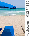 Beach and palm trees, sunny day Cyprus 61274350