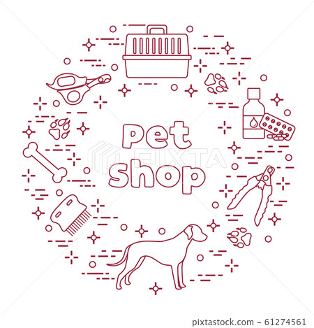 Vector Dog tracks Pet shop, vet clinic, shelter 61274561