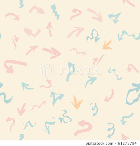 Pink and turquoise graffiti arrows seamless pattern on cream ethnic background. Pink and turquoise graffiti arrows seamless pattern on cream ethnic background. 61275784