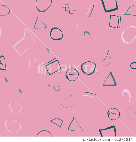 Abstract geometric teal shapes on pink modern... - Stock Illustration ...