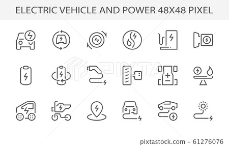 electric vehicle power icon electric vehicle power icon 61276076