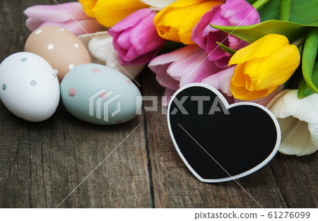 Easter eggs and tulips Easter eggs and tulips 61276099