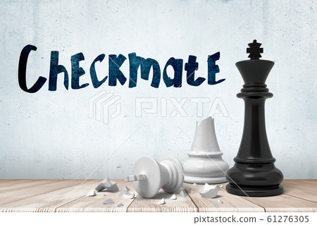 Closeup Black chess king background 3d illustration. Stock Photo