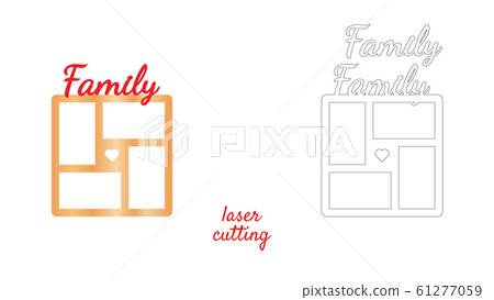 Frame for photos with inscription Family for laser 61277059