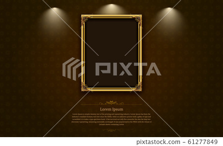 gold frame border picture and pattern thai art