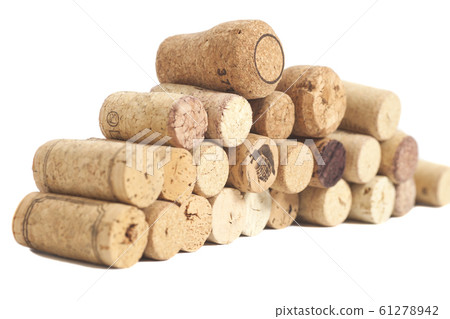 Wine corks isolated on white background 61278942