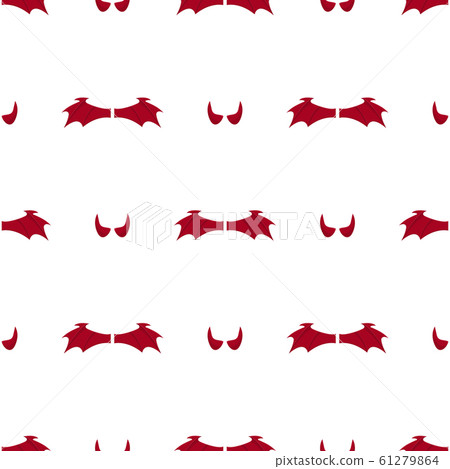 Seamless pattern with red devil wings and horns Seamless pattern with red devil wings and horns 61279864
