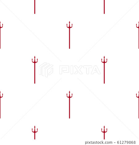 Seamless pattern with red devil tridents on white Seamless pattern with red devil tridents on white 61279868