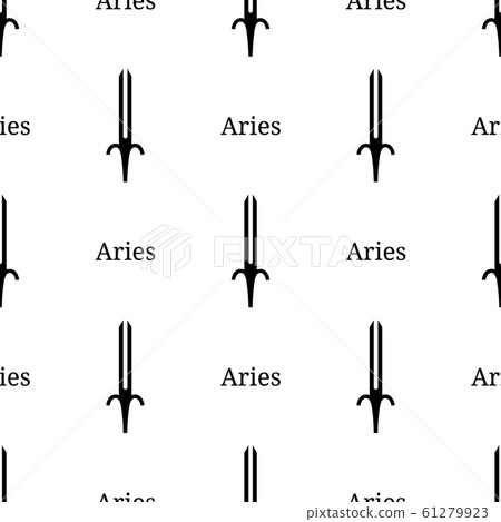 Seamless pattern with aries zodiac sword sign. Seamless pattern with aries zodiac sword sign. 61279923