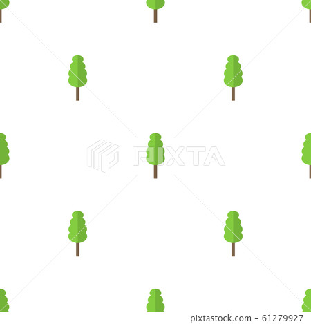 Seamless pattern with flat green tree icon - Stock Illustration ...