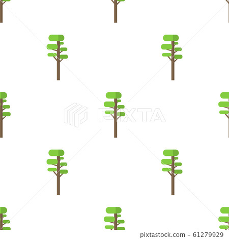 Seamless pattern with flat green tree icon - Stock Illustration ...