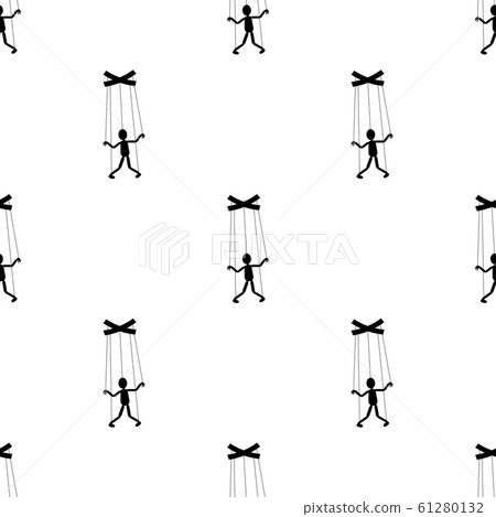 Seamless pattern with puppet or marionette icon 61280132