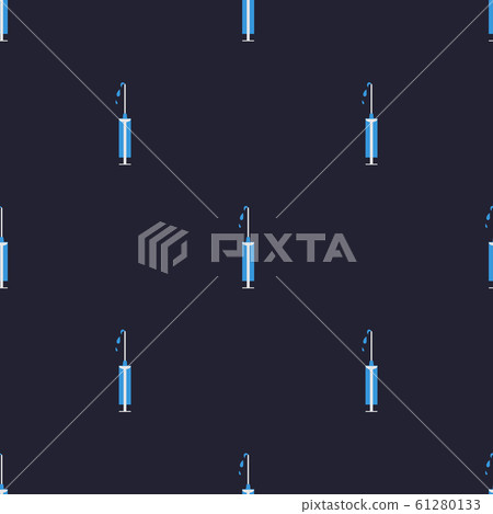 Seamless pattern with syringe icon. Flat style 61280133