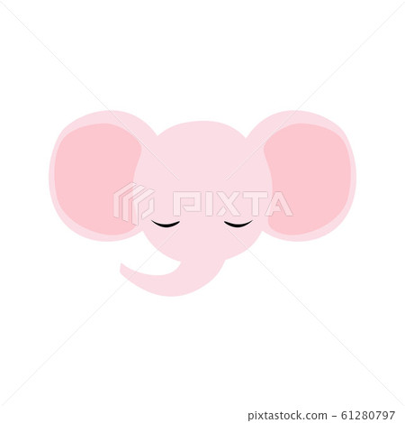 Pink baby girl elephant logo. Pink baby girl elephant logo. 61280797