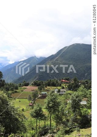 The town of Lukla at the entrance to the Himalayas Nepal 61280845