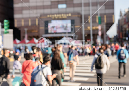 blurred abstract people and car moved at city blurred abstract people and car moved at city 61281766