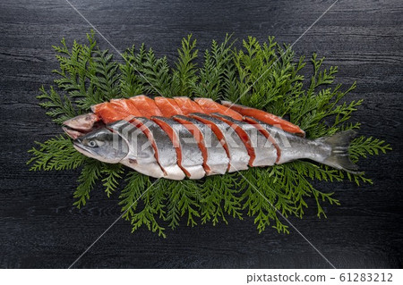 Delicious salmon fillet 61283212