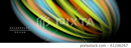 Сolorful flow poster. Wave liquid lines and shapes in black color background. Vector Illustration Сolorful flow poster. Wave liquid lines and shapes in black color background. Vector Illustration 61286267