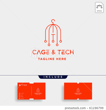 birdcage internet logo design vector wifi house 61286799
