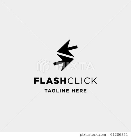 flash click pointer logo design vector learning 61286851