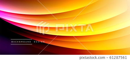 Wave liquid style lines with shadows and light on gradient background. Trendy simple fluid color gradient abstract background with dynamic straight shadow line effect Wave liquid style lines with shadows and light on gradient background. Trendy simple fluid color gradient abstract background with dynamic straight shadow line effect 61287561