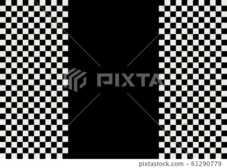 Background: Checkered pattern Japanese pattern celebration gorgeous material Texture event Japanese paper White Black 61290779